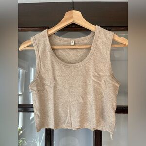 EUC Elwood Malibu Crop Tank in Vintage Oatmeal